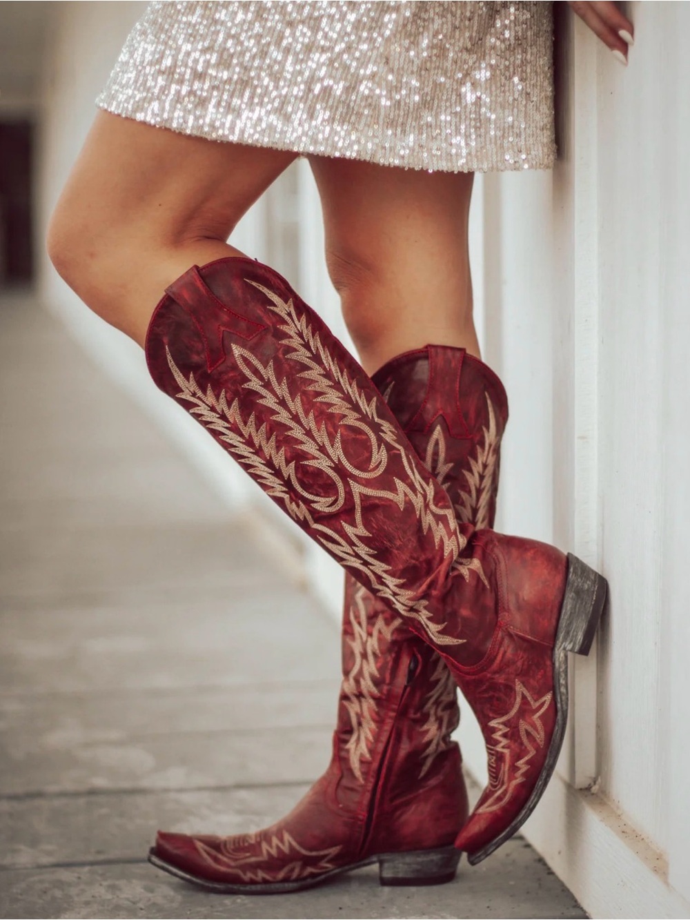 Old Gringo Women’s Mayra Red Tall Embroidered Cowboy Boots Snip Toe Size 9 - Picture 3 of 12